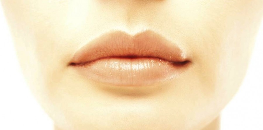 Closeup of lips of beautiful woman